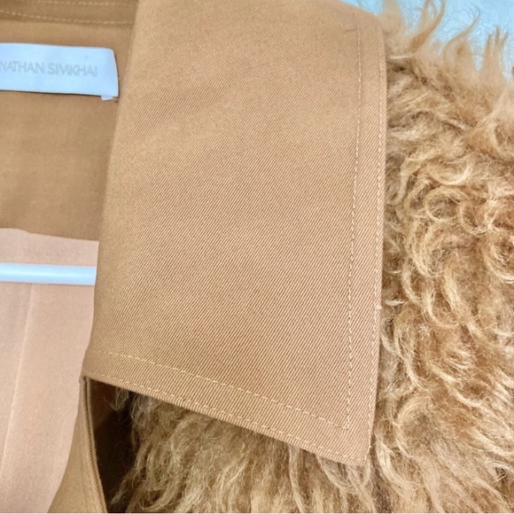 Jonathon Simkhai Small Faux Fur Trench Coat - Picture 3 of 5